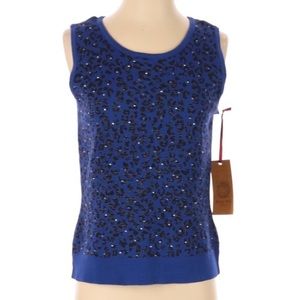 Ruby‎ Rd. Party Animal Blue Sequined Top NWT Small